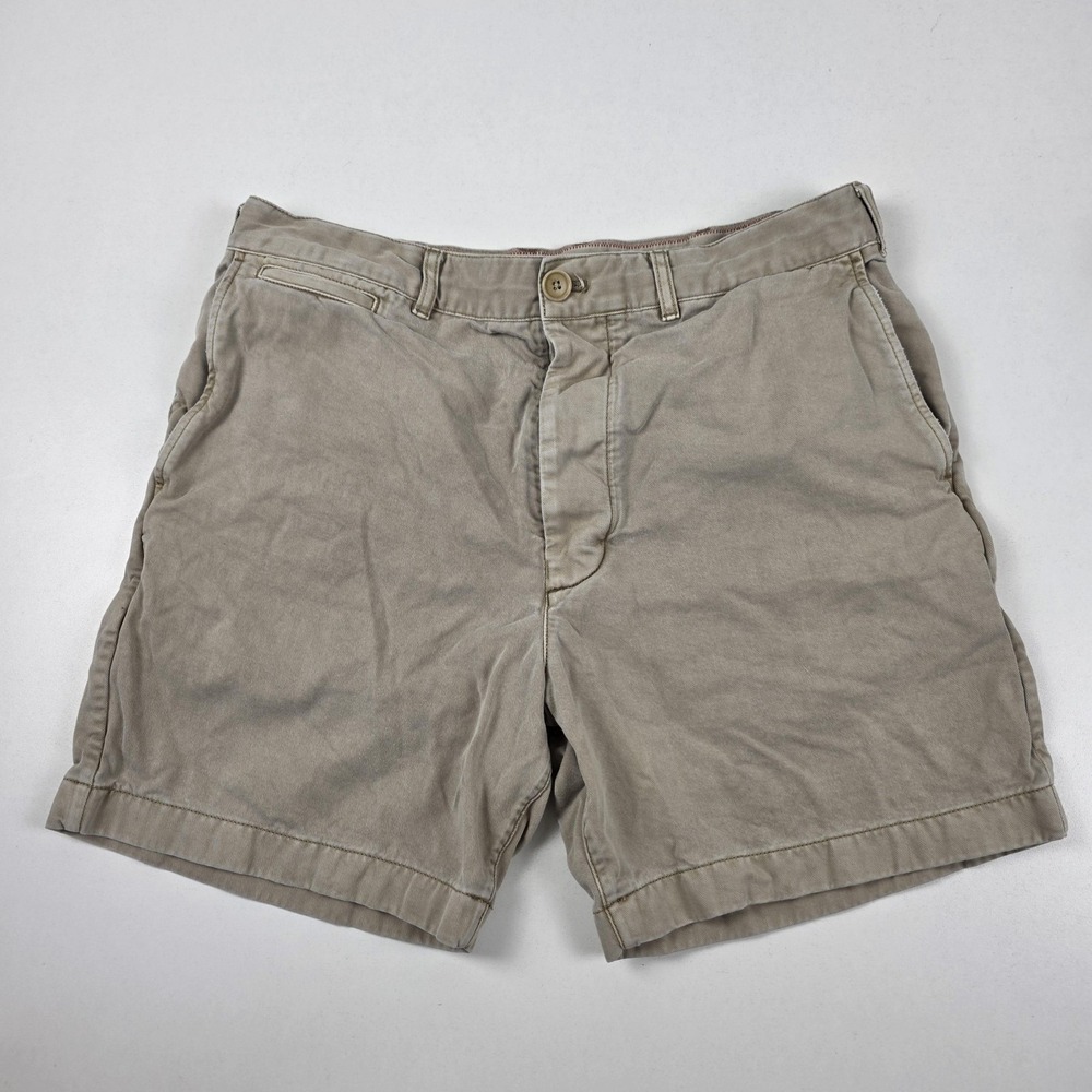 Alex Mill Shorts Mens 34 Beige 7 Inseam Chino Canvas Adjustable Waist Casual